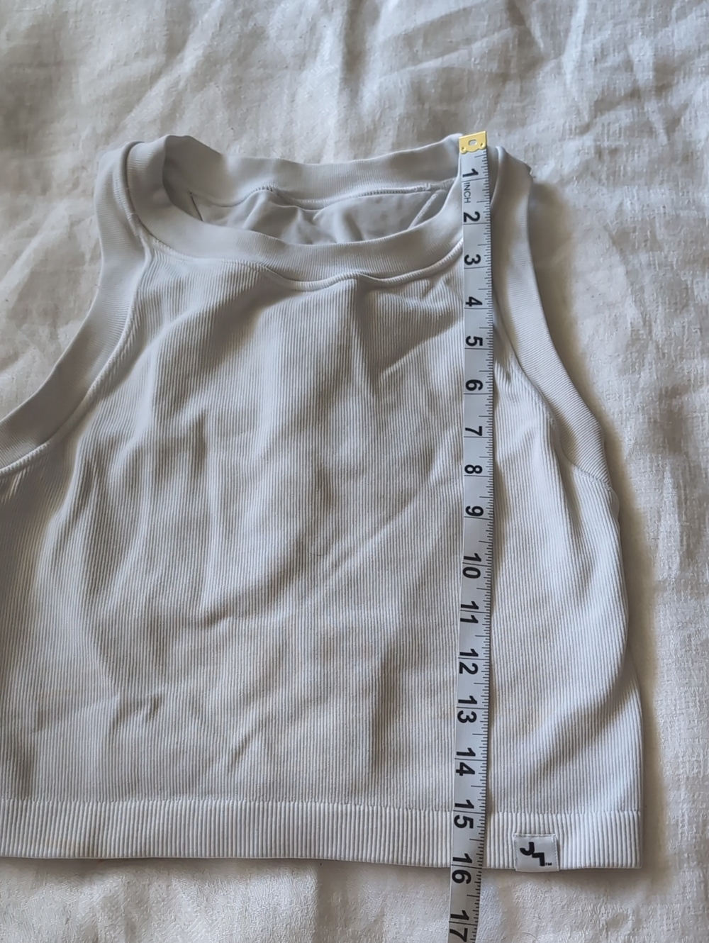 JoyLab White Ribbed Tank Top - Picture 5 of 7